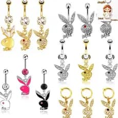 Lovely Rabbit Pendant Pingente De Coelho De Aço Inoxidável Anel Do Umbigo Feminino Jóias De Perfuração Corpo