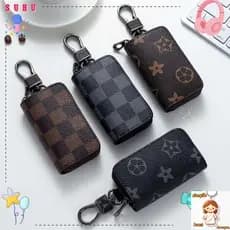 Capa Para Chave De Carro Porta-Chaves Multifuncional Em Couro PU Com Chaveiro Zíper