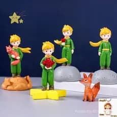 Estatueta De Pequeno Príncipe Rosa Elegante Cura Fofa Raposa Figuras Miniaturas Ornamento De Mesa Decoração De Ca