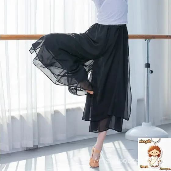 Chiffon Elegante Calça De Perna Solta Para Dança Moderna E Performances De Clássica