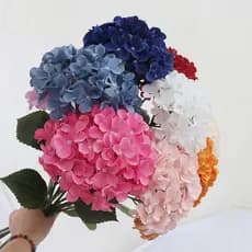 Flores para hotéis de casamento, grandes hortênsias para casamento, flores artificiais realistas, decorações artificiais