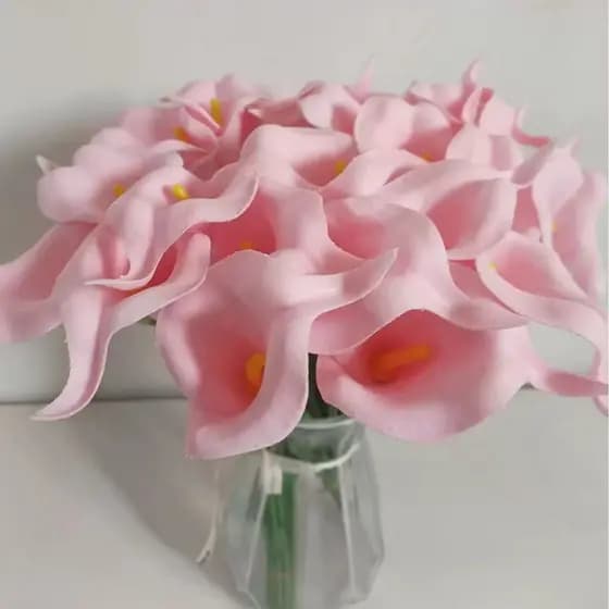 Flores artificiais decorativas para casa, copos-de-leite, flores artificiais verdes, acessórios para fotografia, feitas