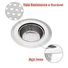 Ralo para Pia Prime Aço Inox com Borda Cozinha Ralinho