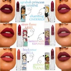 Batom Matte Velvet  princesas Fenzza  Acabamento Aveludado Cremoso Cores Vibrantes