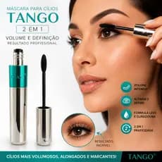 Máscara de Cílios Tango Volume e Alongamento 2 em 1 Resistente à Água e longa duração
