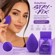 Esponja de Maquiagem Ruby Rose com Aplicação Precisa leve Macia e Multifuncional Com Dois lados chanfrados