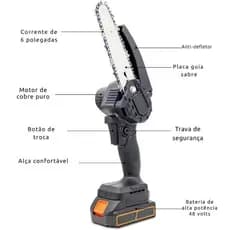 Moto Serra 2 Bateria Mini Serra Eletrica 48v Bivolt 6 polegadas Com Maleta