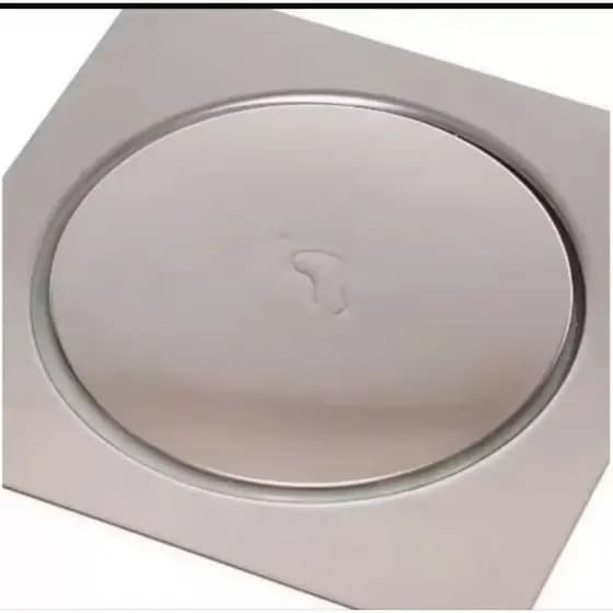 Ralo Click Inteligente 10X10 cm Cromado Prata  Inox Piso Banheiro Quadrado