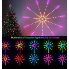 Fita Fogos de Artifício LED adesiva RGB Musical| Luz Decorativa decoração para casa fim de ano natal