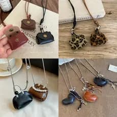 Nicho Design bolsa de moedas de couro Halter pescoço colar longo suéter corrente acessórios femininos