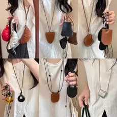 Único Halter croissant croissant croissant saco de couro geométrico óculos saco colar All-Match camisola corre