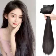 Peruca feminina extensão de cabelo longo peça longo cabelo reto uma peça sem costura extensão do cabelo peça remendo per