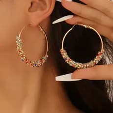 Brincos de diamante coloridos femininos