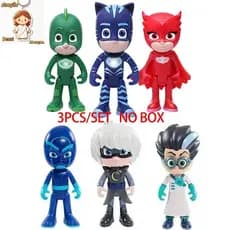 3Pcs PJ Toys Cartoon Doll Owl Cat Boy Gecko Festa De Aniversário Infantil