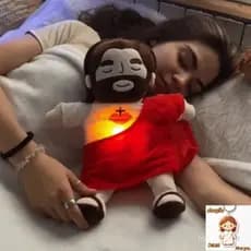 38Cm Jesus que Respira Brinquedo de Pelúcia Jesus Vermelho e Azul