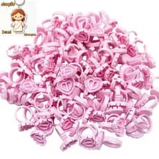 Kit ANA 1108 com 1200 unidades de Anéis Descartáveis em Forma de Coração para Micropigmentação, Cola para Henna, Cílios
