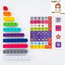 Numberblocks Brinquedo Educacional 100 Pcs , 1 Adesivo E 4 Minifiguras Brinquedos Para Crianças