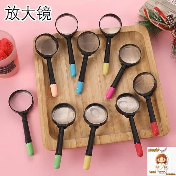 10PCS Pequena Lupa Preta de Brinquedo com Caneta Educacional de Desenho Animado para Crianças VHR8