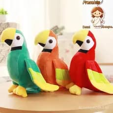 Novidade - Arara de Pelúcia 20cm a 25cm - Papagaio Parrot Loro Fofinho Brinquedo Crianças Presente Mães Pais Família Nam