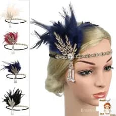 1 Peça Lenço Vintage para Mulheres com Cabeça de Caneta, Acessório de Cabelo com Strass e Lantejoulas