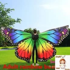 Asas De Dança Do Ventre Borboleta Performance Fantasia Adereços Mulheres Roupas Coloridas Arco-Íris Para Adultos & Crian
