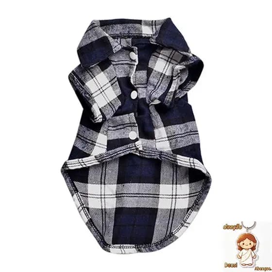 Bonito Cão De Estimação Filhote De Cachorro Xadrez Camisa Casaco Roupas Camiseta Superior Vestuário Tamanho XS Sml