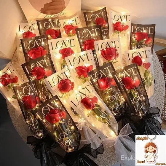 20 sacos de embalagem simples para a embalagem de rosas para casamento, dia dos namorados, decoração de festa de anivers