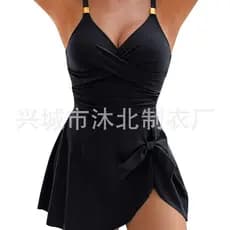 Feminino novo estilo de uma peça saia barriga maiô ouro Metal gravata maiô feminino 2025