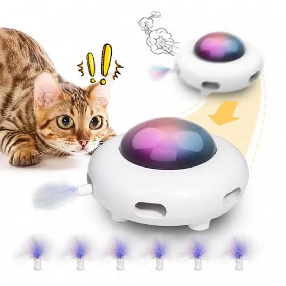 Brinquedos interativos para ambientes fechados, brinquedos automáticos para gatinhos, brinquedos com penas móveis, br