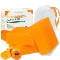 Conjunto de 3 peças de sabonete de caqui para controle do odor corporal, sabonete corporal desodorizante orgânico de caq