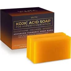 Sabonete VALITICK com Ácido Kójico para Hiperpigmentação - com Colágeno e Vitamina C - Sabonetes Avançados com Cúrcuma -