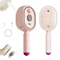 Escova Elétrica com Almofada de Ar e Spray para Mulheres, Escova a Vapor Elétrica para Cabelo, Escova de Cabelo Recarreg