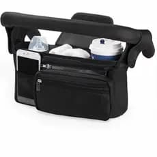 Organizador Universal para Carrinho de Bebê com Porta-Copos Isolado, Bolsa para Telefone Removível e Alça de Transporte,