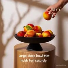 Fruteira de concreto KIVY para bancadas de cozinha - tigela grande para decoração de casa - porta-chaves para mesa de co