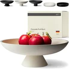 Fruteira de Concreto KIVY para Bancada de Cozinha - Grande Fruteira Decorativa para Casa - Cesta de Frutas Frescas para