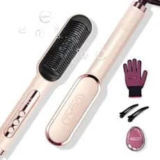 Escova Alisadora de Cabelo TYMORingPlusIonic com Íons Negativos para Mulheres, Revestimento de Titânio, 9 Configurações