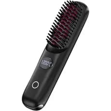 Escova Alisadora de Cabelo Sem Fio para Viagem, Alisador de Cabelo Portátil com Íons Negativos, Mini Escova Quente para