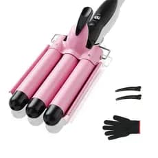 TOP4EVER3 modelador de cachos de três cilindros, ferramenta de modelagem de 1 polegada, modelador de cachos para ondas d