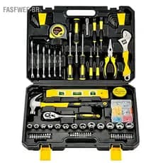 Fasfwef-br Fasfwef-br Conjunto de ferramentas de 108 peças, kit de mão para uso geral com caixa de ferramentas de