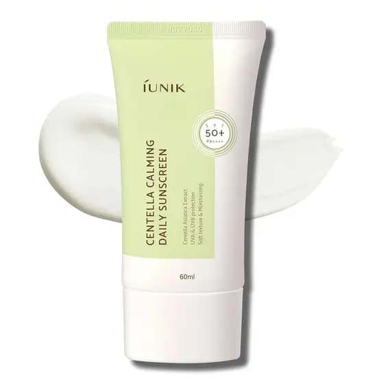 IUNIK Protetor Solar Diário Calmante com Centella Asiática SPF 50+ PA++++ Acabamento Matte e Sem Resíduos Brancos para P