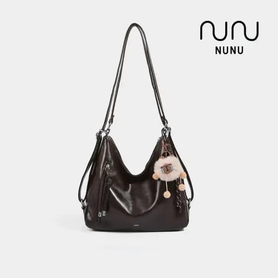 Bolsa NUNU Josie - Bolsa de Ombro e Transversal Feminina Elegante, Múltiplos Compartimentos, Couro PU, Acompanha Chaveir