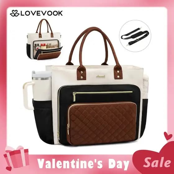 [Presente de Dia dos Namorados] Bolsa para Laptop LOVEVOOK de 15,6 polegadas para Mulheres, Bolsa de Trabalho para Profe