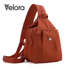 Mochila Casual Velora Fashion em Tecido Oxford, Bolsa Mensageiro, Bolsa de Peito com Bolso Lateral, Alça Ajustável, Bols
