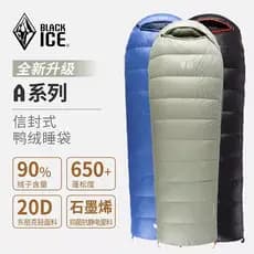 Saco de dormir com gelo preto BLACKIC Saco de dormir para baixo de pato A400A700A1000A1500 Saco de dormir para adultos a