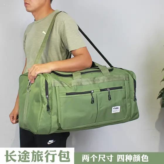 Bolsa de viagem portátil para bagagem de roupas de grande capacidade, armazenamento dobrável masculino, leve, versão cor