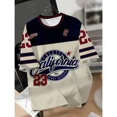 Verão novo estilo camiseta masculina é uma moda Casual esportes respirável confortável impressão Digital 3D