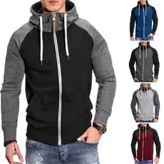 Comércio exterior tamanho europeu masculino cor combinando Fitness esportes moletom masculino Casual moda contraste cor