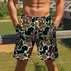Cross-Border novo estilo camuflagem moda masculina estilo europeu americano impressão 3D esportes casuais 5 pontos Short