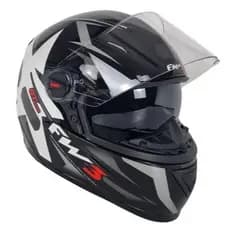 CAPACETE FW3 GTX STAR ESTRELA PRETO/CINZA COM ÓCULOS INTERNO SOLAR FUME LANÇAMENTO EXCLUSIVO