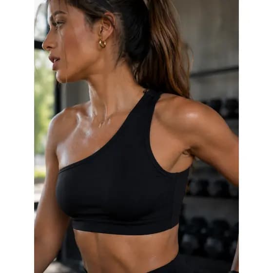 Cropped um ombro mula manca básica/top/regata/moda feminina/ Nula Manga